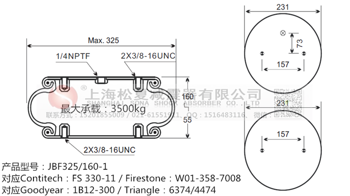 JBF325/160-1橡膠<a href='http://www.dtjkbx.cn/' target='_blank'><u>空氣彈簧</u></a>